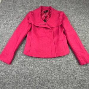 Talbots Jacket 4 Pink Wool Blend Asymmetrical Zip Moto Classic Quiet Luxury Prep